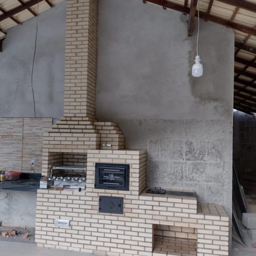 Fogão, forno, churrasqueira marfim